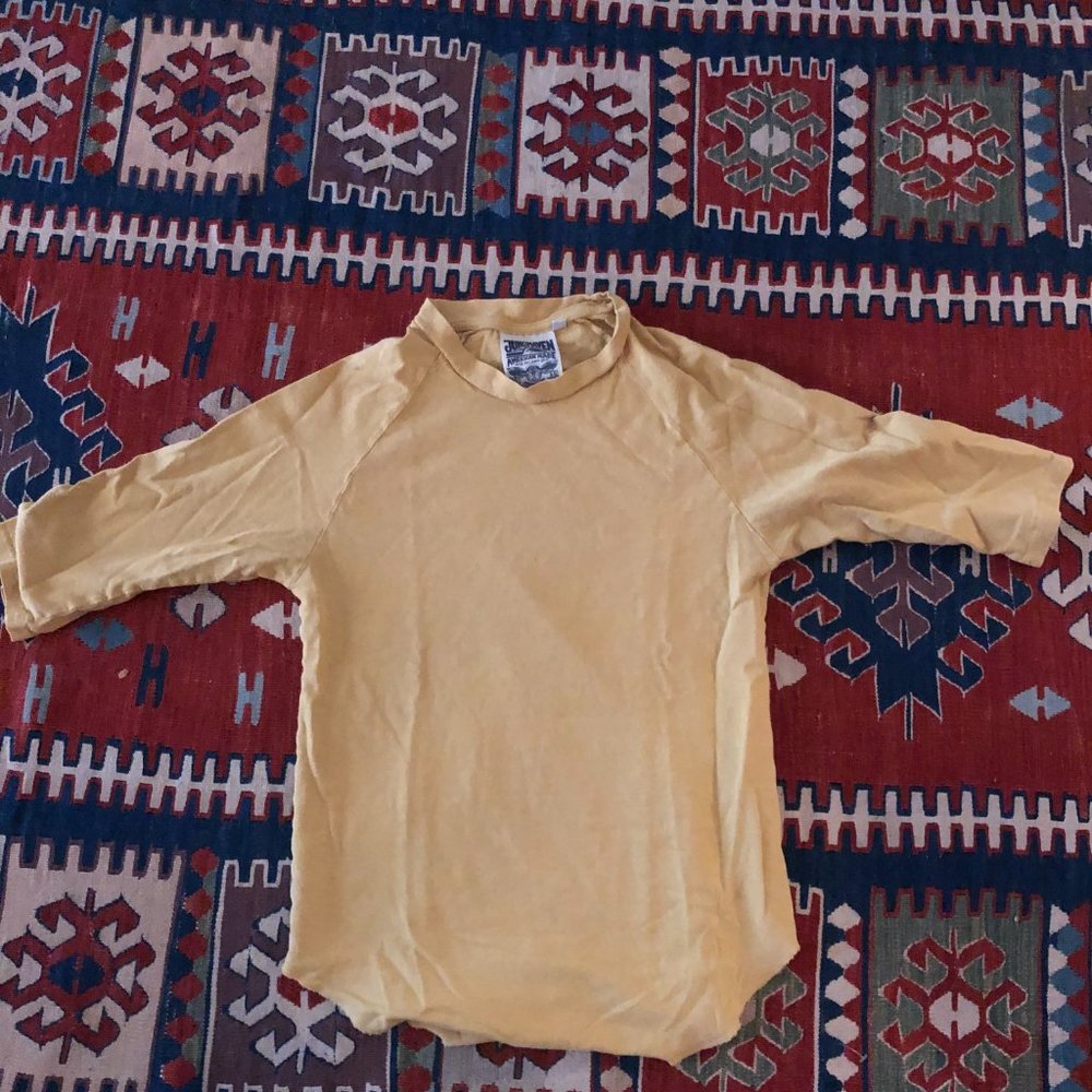 Jungmaven Solid Raglan 3/4 Sleeve T-Shirt, Size Small